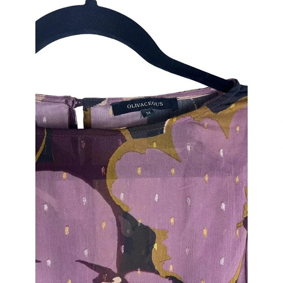 Olivaceous Fit & Flare Floral Ruffle Dress Size Medium - Picture 2 of 5